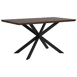 Beliani Table 140 x 80 cm bois foncé et noir SPECTRA