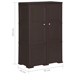 vidaXL Armoire en plastique 79x43x125 cm Design de bois Marron pas cher