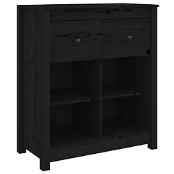 vidaXL Buffet Noir 70x35x80 cm Bois massif de pin