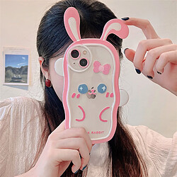 GUPBOO Étui pour iPhone12 Ligne timide lapin mignon étui pour téléphone portable fille