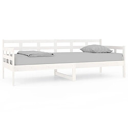 vidaXL Lit de jour sans matelas blanc bois de pin massif 80x200 cm