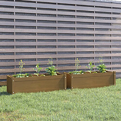 vidaXL Jardinières 2 pcs Marron miel 100x31x31 cm Bois de pin massif