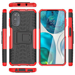 Htdmobiles Coque pour Motorola Moto G52 4G / G82 5G - housse etui rigide anti choc + verre trempe - ROUGE