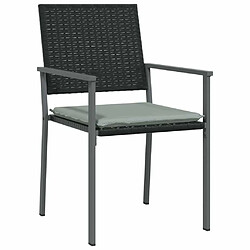 Avis Maison Chic Lot de 6 Chaises de jardin,Fauteuil d'extérieur et coussins noir 54x62,5x89 cm rotin -MN54379