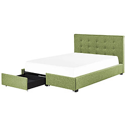 Beliani Lit double en tissu vert avec coffre 180 x 200 cm LA ROCHELLE