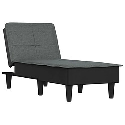 vidaXL Chaise longue gris foncé tissu