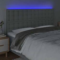 Avis Maison Chic Tête de lit scandinave à LED,meuble de chambre Gris clair 200x5x118/128 cm Tissu -MN65663