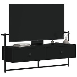 Acheter Maison Chic Meuble TV scandinave mural Banc TV suspendu pour salon - noir 100,5x30x51 cm bois d'ingénierie -MN21476