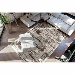 Paris Prix Tapis Vintage à Poils Courts Ariya Taupe & Marron 160 x 230 cm