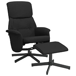 vidaXL Fauteuil inclinable avec repose-pied noir tissu