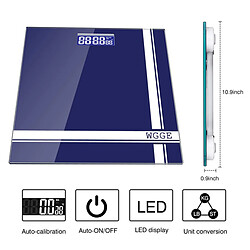 Acheter Universal Balance numérique, balance de salle de bains WGGE avec écran LCD rétroéclairé, pédalage, mesure de haute précision, surface en verre trempé Max: 400 lb/180 kg