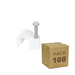 Avis Ledkia Pack de 100 Attaches Fixation Câble Blanc 7 mm