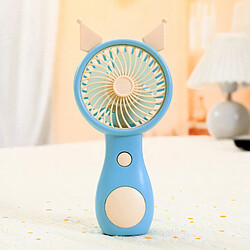 (Bleu) Mini Ventilateur Portatif Usb Conception d'oreille De Dessin Animé Mignon Poche Portable à Plusieurs Vitesses