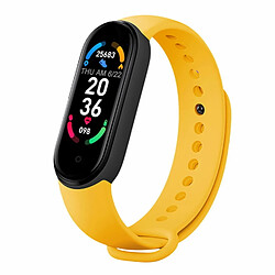 Bracelet intelligent iWear SM6 - Tracker d'activité IP67 avec fréquence cardiaque et tension artérielle / Moniteur social / Sommeil Jaune