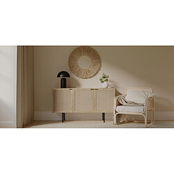 ICONIK INTERIOR Chaise longue en rotin - Chaise design - Boho Bali - Qawa Blanc