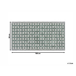 Beliani Tapis extérieur vert au motif croix blanches 90 x 180 cm ROHTAK