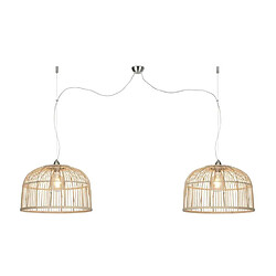 Good&Mojo BORNEO-Suspension 2 Lumières Bambou Ø52cm naturel Good & Mojo