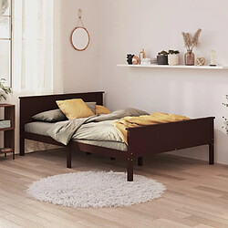 vidaXL Cadre de lit sans matelas marron foncé pin massif 140x200 cm