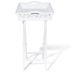 Maison Chic Table d'appoint | Table Basse avec plateau Blanc -GKD81376 pas cher