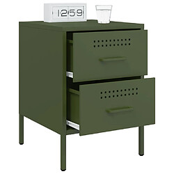 Avis vidaXL Tables de chevet 2 pcs vert olive 36x39x50,5 cm acier