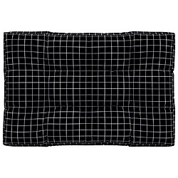 vidaXL Coussin de palette motif à carreaux noir 120x80x12 cm tissu