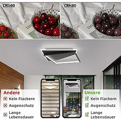 Acheter NETTLIFE Plafonnier LED Design Moderne 53W Noir Dimmable avec Télécommande Salon pour Chambre Cuisine Couloir Bureau