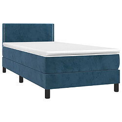 Avis Maison Chic Lit adulte- Lit + matelas,Sommier à lattes de lit avec matelas et LED Bleu foncé 80x200cm -GKD62082