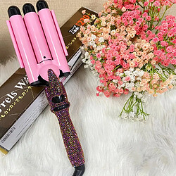 Universal Curling Iron Wave Curling Hairpin Professional Coiffure Styling Tool Three Barrel Coiffure Curling Iron Electric Curling Iron (Rose Gold)