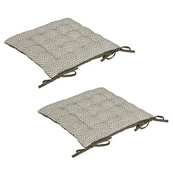 Atmosphera, Createur D'Interieur Lot de 2 Galettes de chaise Otto - 38 x 38 cm. - Kaki