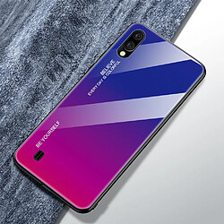 Wewoo Coque Pour Galaxy M10 Gradient Color Glass Case Red Blue