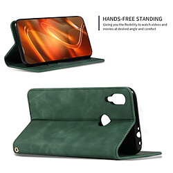 Acheter Wewoo Housse Coque Etui en cuir avec rabat horizontal magnétique Business Skin Feel rétro pour Redmi Note7 et Redmi Note7 Pro Vert armée