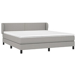 Avis Maison Chic Structures de lit + matelas,Lit à sommier tapissier avec matelas Gris clair 160x200cm Tissu -MN32053