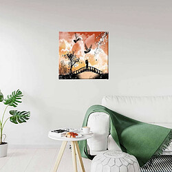 EPIKASA Impression sur Toile Pont des Amoureux, Orange, Polyester, 60x3x60 cm