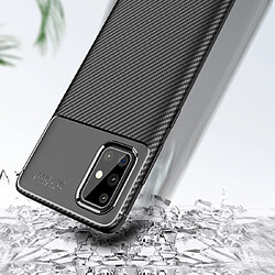 Wewoo Coque TPU antichoc pour texture en fibre de carbonne Samsung Galaxy A91 noire pas cher