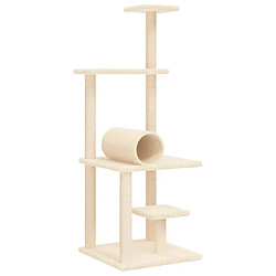 Helloshop26 Arbre à chat meuble tour grimper jouet grattage grattoir escalade plateforme avec griffoirs en sisal 136 cm crème 02_0022471