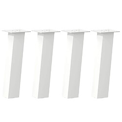 vidaXL Pieds de table basse 4 pcs blanc 30 cm acier