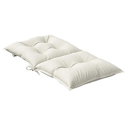 Acheter vidaXL Coussins de chaise à dossier bas lot de 2 crème mélangé tissu