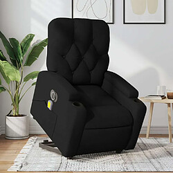 Maison Chic Fauteuil Relax pour salon, Fauteuil inclinable de massage électrique Noir Tissu -GKD32369