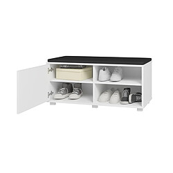 Pegane Etagère à chaussures, meuble à chaussures avec 1 porte coloris blanc - longueur 90 x profondeur 35 x hauteur 43 cm