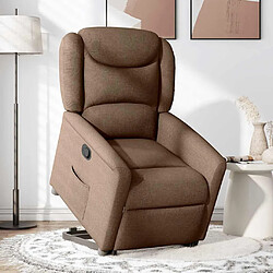 vidaXL Fauteuil inclinable Marron Tissu