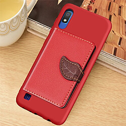 Wewoo Coque Renforcée Litchi Pattern Card Bag Support de portefeuille + TPU Phone Case avec fente pour carte de Fonction Galaxy A10 Rouge