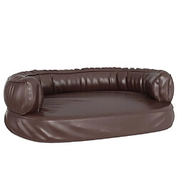 vidaXL Lit pour chien ergonomique Mousse Marron 60x42 cm Similicuir