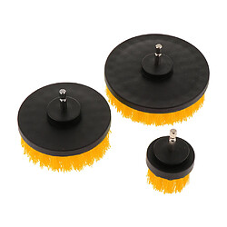 3PCS 2/4 / 5inch Carrelage Coulis De Nettoyage Forage Brosse Brosse De Nettoyage Kit De Forage Jaune pas cher