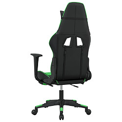 Acheter vidaXL Chaise de jeu avec repose-pied Noir et vert Similicuir