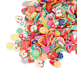 Avis 1000pcs Fruits Assortis Nail Art 3D Décorations en Pâte Polymère