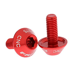 Avis 4pcs Vis Boulon Hexagonale Douille pour Porte-bidon en Métal Vélo pour Bouteille d'Eau M5*12mm Rouge