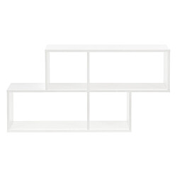 Helloshop26 Étagère meuble mural design flottante 4 compartiments de rangement 100 cm blanc 03_0005840