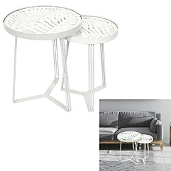 Avis The Home Deco Factory Lot de 2 tables gigognes - Blanc