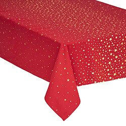 Feeric Lights And Christmas Nappe design étoiles de Noël - L. 240 x l. 140 cm - Rouge et doré