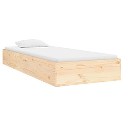 Avis vidaXL Cadre de lit sans matelas bois massif 90x190 cm